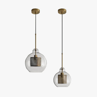 Valentina Industrie LED Pendelleuchte, Glas, Kugel, Esszimmer-Purlicht