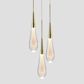 Kristy Kreative Pendelleuchte Glastropfen Gold Schlafzimmer/Esszimmer Glas-Purlicht