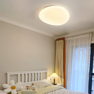 Arisha Deckenleuchte Weiß Kieselsteinform Bade/Schlafzimmer-Purlicht