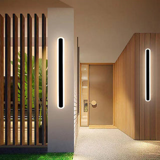 Arisha Linear LED Dimmbar Außenwandleuchte Schwarz Flur Terrasse Metall-Purlicht