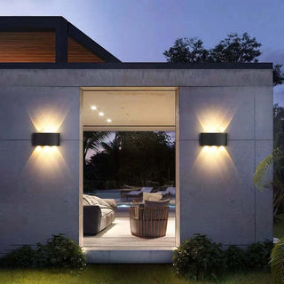 Ray Außenwandleuchte Modern Rechteck LED Weiß Metall Terrasse-Purlicht
