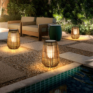 Ray Vintage LED Außenleuchte Solar Grau Garten/Flur/Balkon Holz mit 3 Größen-Purlicht