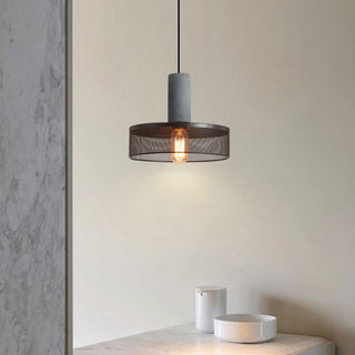 Arisha LED Design Pendelleuchte Wohnzimmer Industrial, Schwarz, Cement Metall-Purlicht