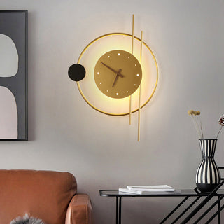 Arisha Modern Rund Uhr LED Innenwandleuchte Metall Acryl Schlafzimmer Wohnzimmer-Purlicht