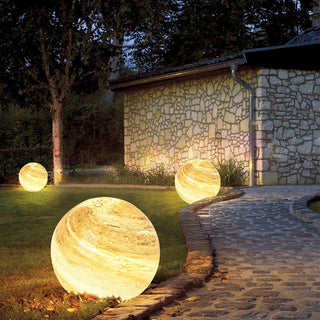 Aria Modern LED Außenleuchte Planet IP 65 Kugel Garten 2 Farben Glas-Purlicht