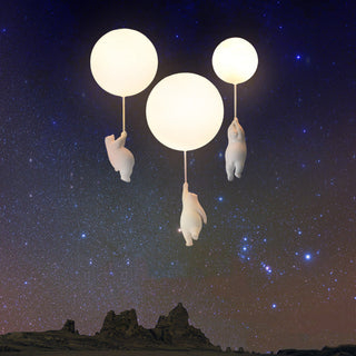 Aria Deckenleuchte Bär Luftballons Weiß Metall/Acryl Schlafzimmer-Purlicht