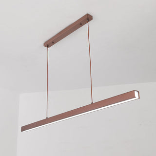 Arisha Moderne LED Pendelleuchte Linear Schwarz/Braun Esszimmer Metall-Purlicht