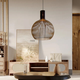 Muto Hölzerne Vogelkäfig-Lampe Pendelleuchte Holz Esszimmer-Purlicht