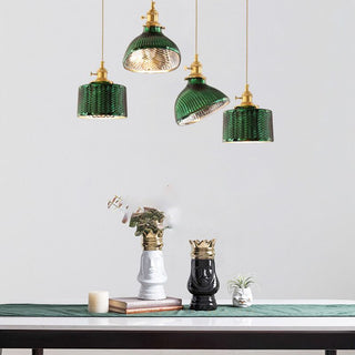 Valentina Vintage Geometrisch LED Pendelleuchte Grün Küche/Esszimmer Metall & Glas-Purlicht