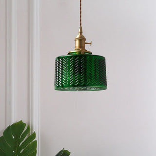 Valentina Vintage Geometrisch LED Pendelleuchte Grün Küche/Esszimmer Metall & Glas-Purlicht