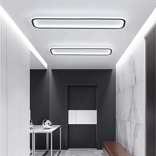 Arisha Modern LED Rechteckig Deckenleuchte Wohn/Schlafzimmer Schwarz Metall&Silikon-Purlicht