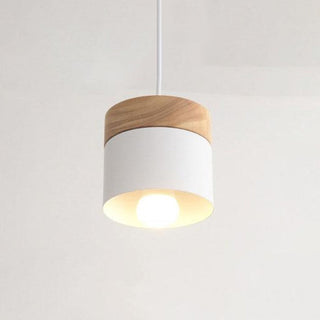 Aria Pendelleuchte Arisha Zylinder LED Grau/Weiß/Gelb/Grün Wohnzimmer Holz-Purlicht