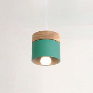Aria Pendelleuchte Arisha Zylinder LED Grau/Weiß/Gelb/Grün Wohnzimmer Holz-Purlicht