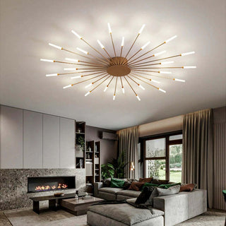 Arisha Industrial LED Deckenleuchte Schwarz/Gold Wohnzimmer Metall-Purlicht