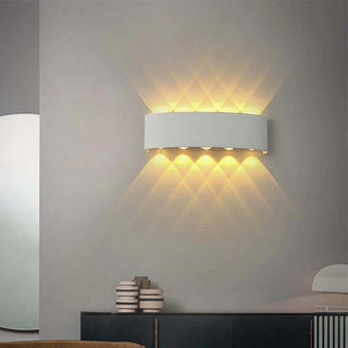 Ray Außenwandleuchte Modern Rechteck LED Weiß Metall Terrasse-Purlicht