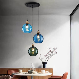Aria Pendelleuchte Buntem Glas Kugel Schlafzimmer /Wohnzimmer 3 flamming-Purlicht