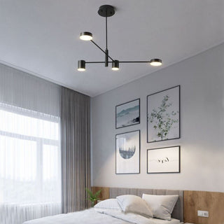 Arisha Modern Industrie Zweig LED Pendelleuchte Schwarz/Gold Schlaf/Wohnzimmer Metall-Purlicht