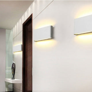 Ray Modern Wasserdichte LED Wandleuchte Rechteckig Innen/Außen Weiß/Schwarz Metall-Purlicht