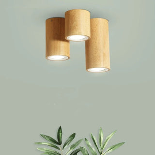 Muto LED Deckenleuchte Zylinder, Flur/Küche, Holz Acryl-Purlicht