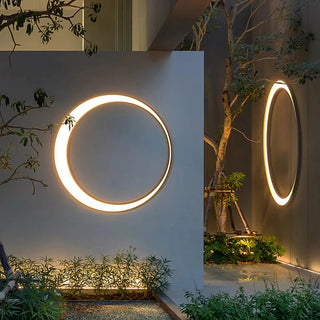 Ray Modern Ring Wasserdichte Wandleuchte Schwarz-Weiß Garten/Außenbereich-Purlicht