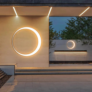 Ray Modern Ring Wasserdichte Wandleuchte Schwarz-Weiß Garten/Außenbereich-Purlicht