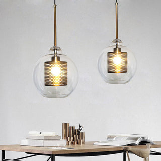 Valentina Industrie LED Pendelleuchte, Glas, Kugel, Esszimmer-Purlicht