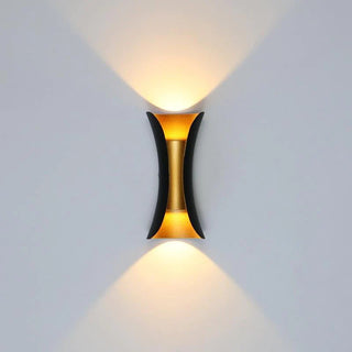 Ray Design Gebogene LED Außenwandleuchte Gold/Schwarz/Weiß Garten/Flur Metall-Purlicht