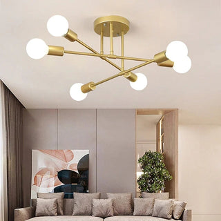Valentina Deckenleuchte Schlichte Kugel Schwarz/Gold Wohnzimmer-Purlicht
