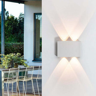 Ray Außenwandleuchte Modern Rechteck LED Weiß Metall Terrasse-Purlicht