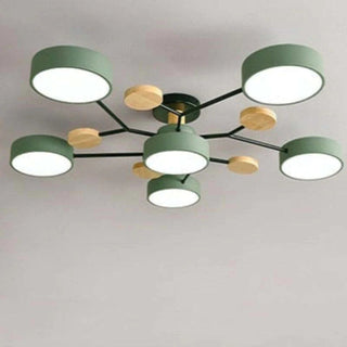 Muto Deckenleuchte Holz Modern Rund LED Weiß Schlaf/Wohnzimmer-Purlicht