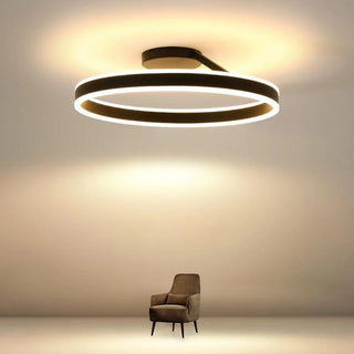 Arisha Deckenleuchte Ring Modern LED Schwarz/Weiß Wohnzimmer Flur Metall-Purlicht