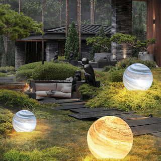 Aria Modern LED Außenleuchte Planet IP 65 Kugel Garten 2 Farben Glas-Purlicht