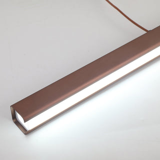 Arisha Moderne LED Pendelleuchte Linear Schwarz/Braun Esszimmer Metall-Purlicht