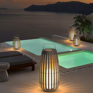 Ray Vintage LED Außenleuchte Solar Grau Garten/Flur/Balkon Holz mit 3 Größen-Purlicht