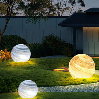 Aria Modern LED Außenleuchte Planet IP 65 Kugel Garten 2 Farben Glas-Purlicht