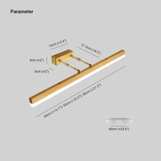 Muto Klassik Wandleuchte, Metall/Holz, Spiegel, Badezimmer-Purlicht