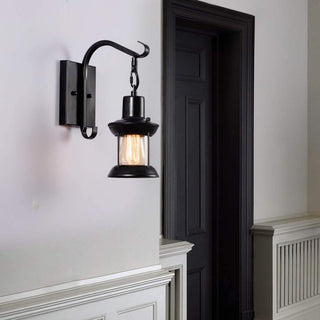 Silva Industrielle Retro Wandleuchte Schwarz/Bronze Innen Metall/Glas-Purlicht