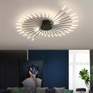 Arisha Industrial LED Deckenleuchte Schwarz/Gold Wohnzimmer Metall-Purlicht