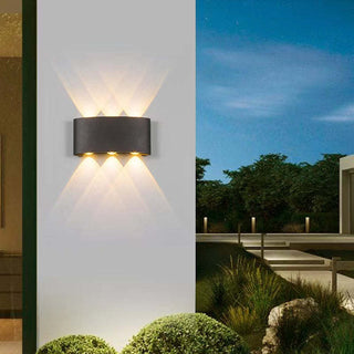 Ray Außenwandleuchte Modern Rechteck LED Weiß Metall Terrasse-Purlicht