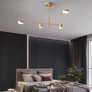 Arisha Modern Industrie Zweig LED Pendelleuchte Schwarz/Gold Schlaf/Wohnzimmer Metall-Purlicht