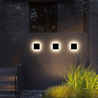 Ray Außenwandleuchte Garten Modern LED Weiß/Schwarz Metall-Purlicht