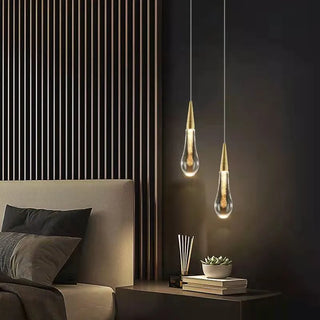 Kristy Kreative Pendelleuchte Glastropfen Gold Schlafzimmer/Esszimmer Glas-Purlicht