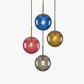 Valentina Modern Glaskugel LED Pendelleuchte Grau/Blau/Rot/Kaffee/Bernsteinfarben Esstisch Glas Metall-Purlicht