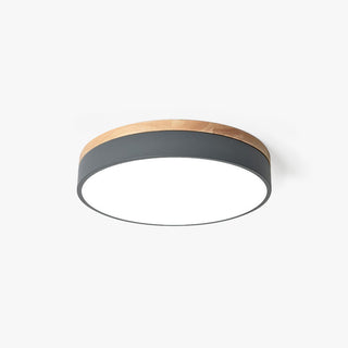 Aria Modern LED Deckenleuchte Rund, Weiß/Gelb/Grün/Grau, Schlafzimmer, Metall Holz-Purlicht