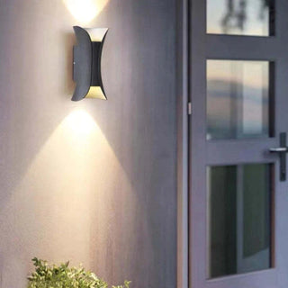 Ray Design Gebogene LED Außenwandleuchte Gold/Schwarz/Weiß Garten/Flur Metall-Purlicht