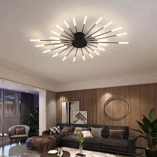Arisha Industrial LED Deckenleuchte Schwarz/Gold Wohnzimmer Metall-Purlicht