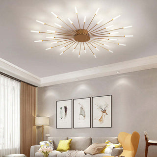 Arisha Industrial LED Deckenleuchte Schwarz/Gold Wohnzimmer Metall-Purlicht