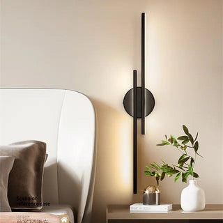 Arisha Modern LED Wandleuchte, Twin Linear, Schwarz/Weiß, Metall, Schlafzimmer-Purlicht