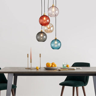 Aria Design LED Bunte Pendelleuchte Glaskugel 1 Flammig Esstisch-Purlicht