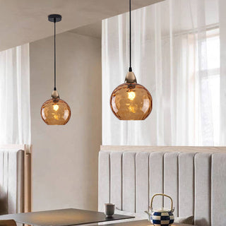 Aria Design LED Bunte Pendelleuchte Glaskugel 1 Flammig Esstisch-Purlicht